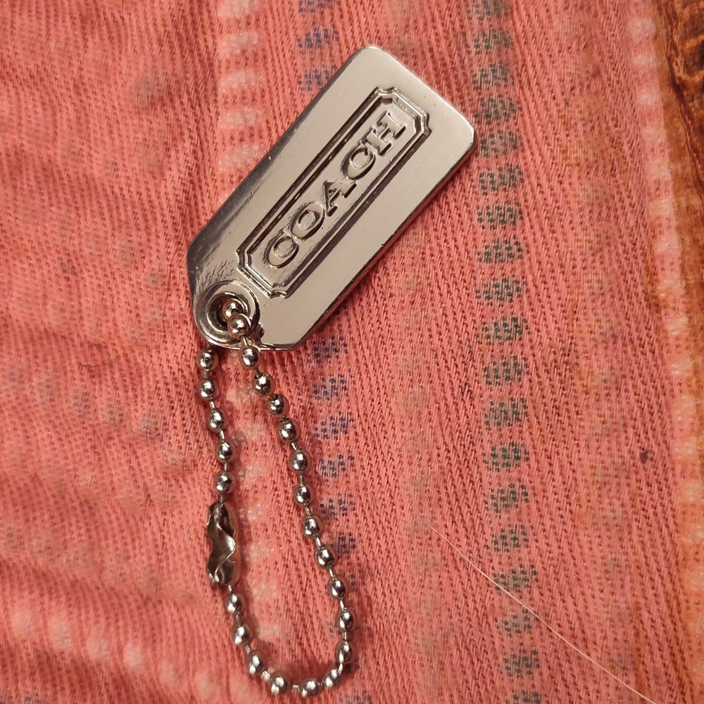 Coach silver key chain bag tag